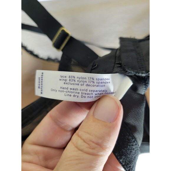 Cacique Women’s SZ 38DDD Boost Balconette Bra Nude Strappy Fishnet Lace - Picture 10 of 10